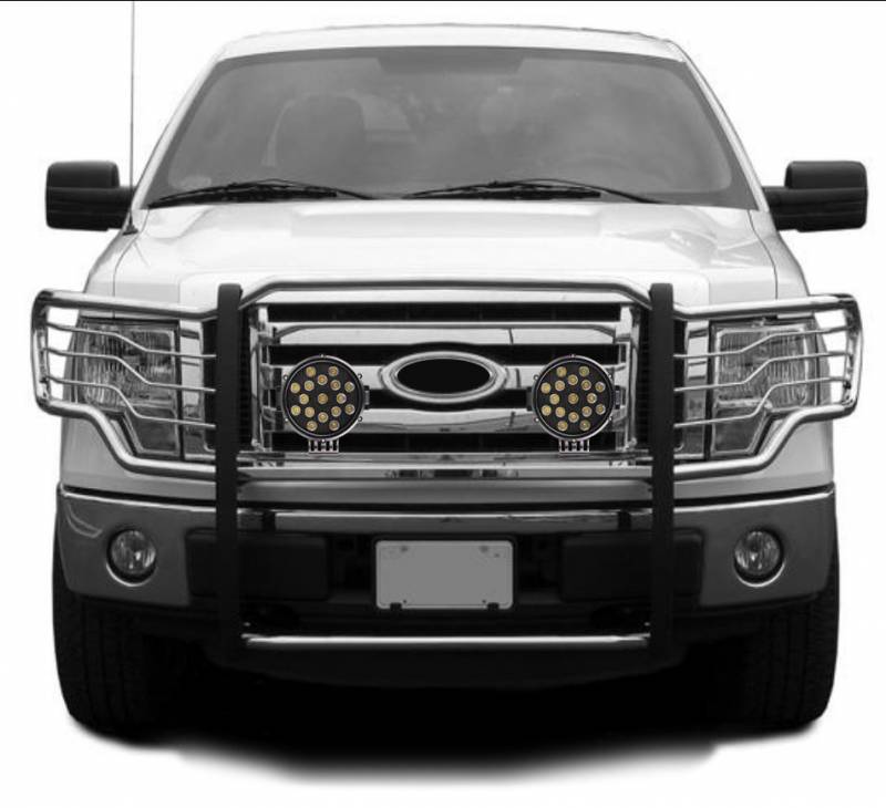 Grille Guard Kit | Stainless | With Set of 7" Black LED