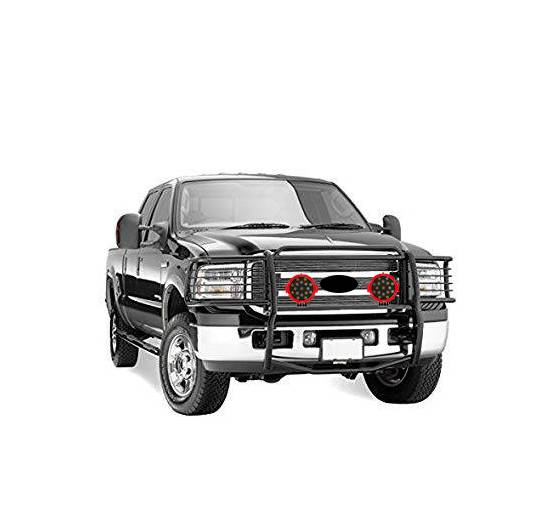 Grille Guard Kit | Black | With Set of 7" Red LED