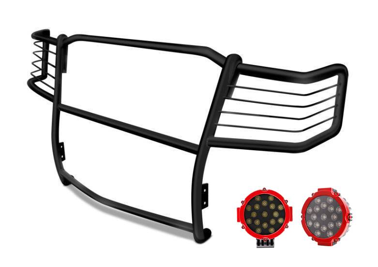 Grille Guard Kit | Black | With Set of 7" Red LED