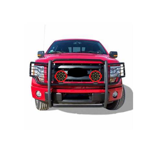 Grille Guard Kit | Black | With Set of 7" Red LED