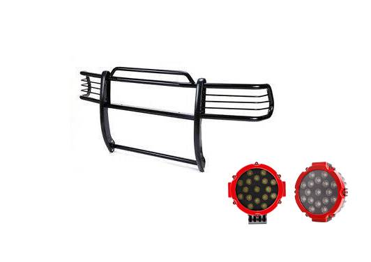 Grille Guard Kit | Black | With Set of 7" Red LED