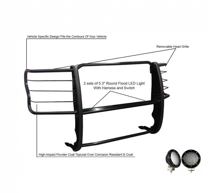 Grille Guard Kit | Black | 17FB28MA-PLFB