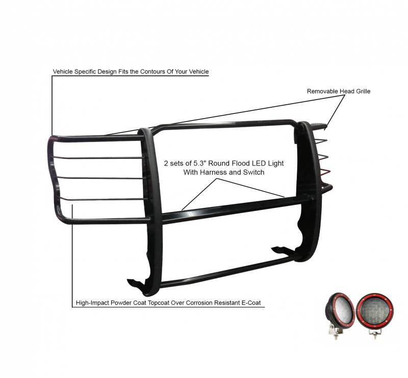 Grille Guard Kit | Black | 17FB28MA-PLFR