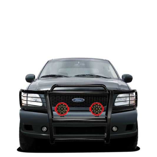 Grille Guard Kit | Black | With Set Of 7" Red Led