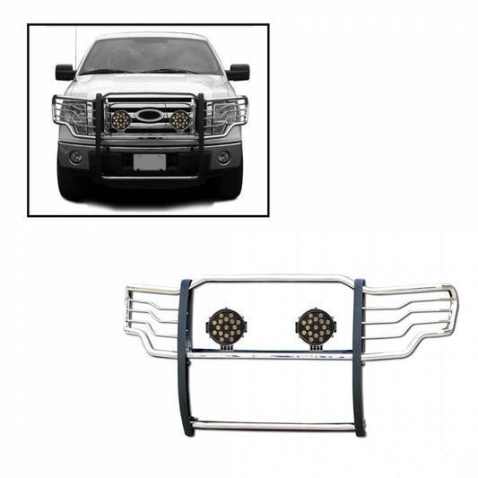 Grille Guard Kit | Stainless | With Set of 7" Black LED
