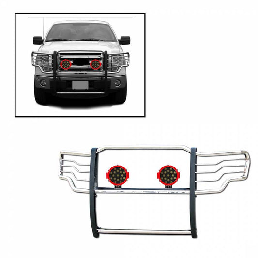 Grille Guard Kit | Stainless | With Set of 7" Red LED