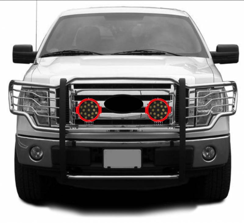 Grille Guard Kit | Stainless | With Set of 7" Red LED