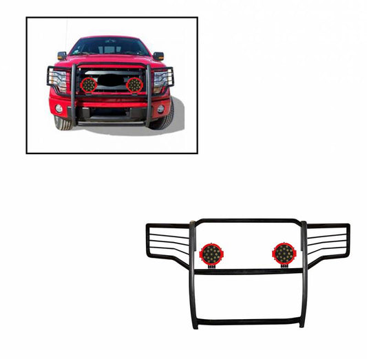 Grille Guard Kit | Black | With Set of 7" Red LED