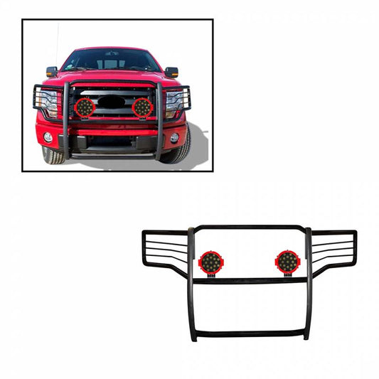 Grille Guard Kit | Black | With Set of 7" Red LED