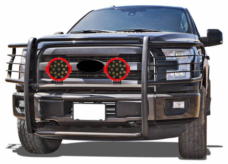 Grille Guard Kit | Black | With Set of 7" Red LED
