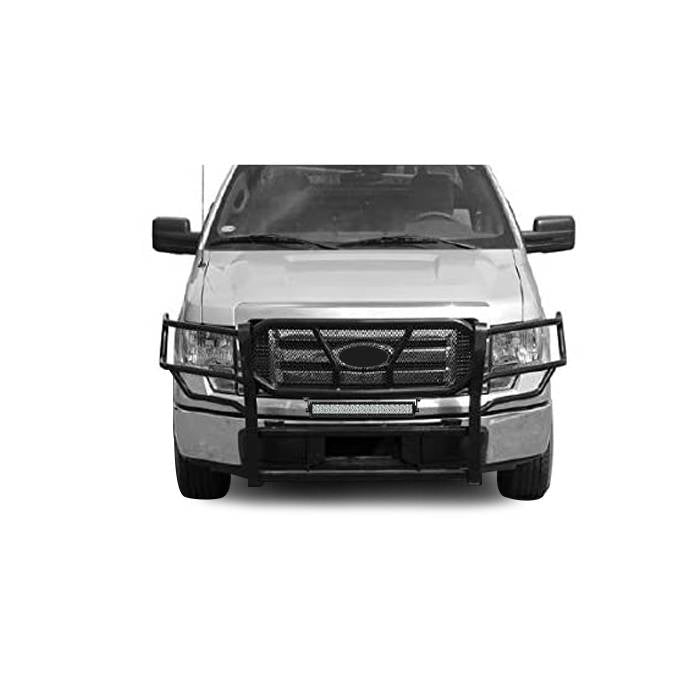 Rugged Heavy-Duty Grille Guard Kit | Black | With 20in LED Light Bar