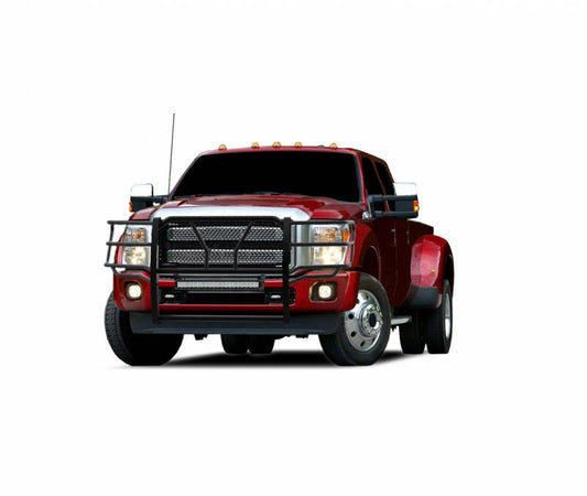 Rugged Heavy-Duty Grille Guard Kit | Black | With 20in LED Light Bar | RU-FOF211-B-KIT